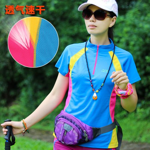 T-shirt sport pour femme à manche courte en nylon - Ref 2021712