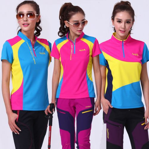 T-shirt sport pour femme à manche courte en nylon - Ref 2021727