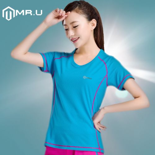 T-shirt sport pour femme MR.U à manche courte en polyester - Ref 2021904