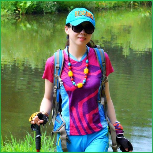 T-shirt sport pour femme à manche courte en nylon - Ref 2021914