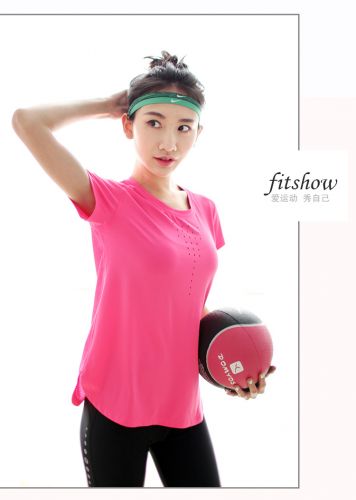 T-shirt sport pour femme à manche courte en polyester - Ref 2021957