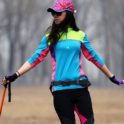 T-shirt sport pour femme à manche longue en nylon - Ref 2021964