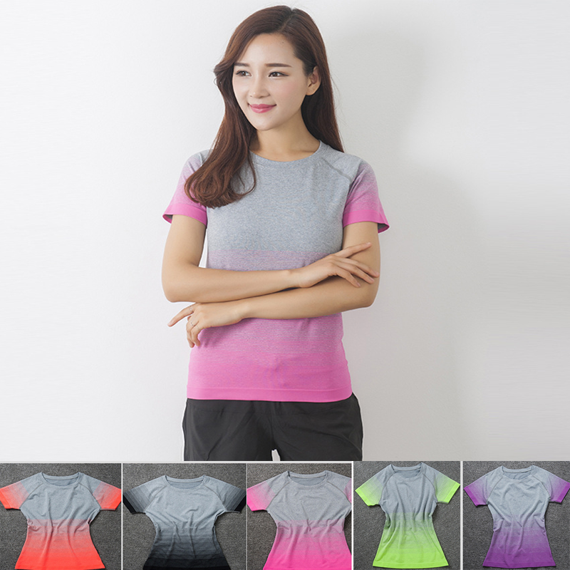 T-shirt sport pour femme à manche courte en nylon - Ref 2022007