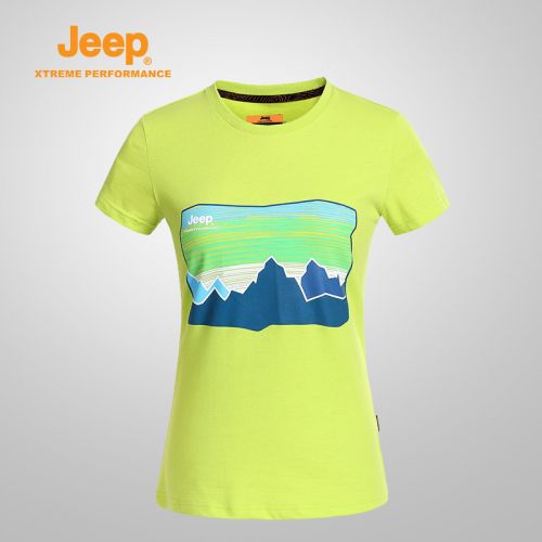 T-shirt sport pour femme JEEP à manche courte en coton - Ref 2022245