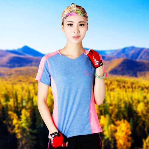 T-shirt sport pour femme à manche courte en nylon - Ref 2022572