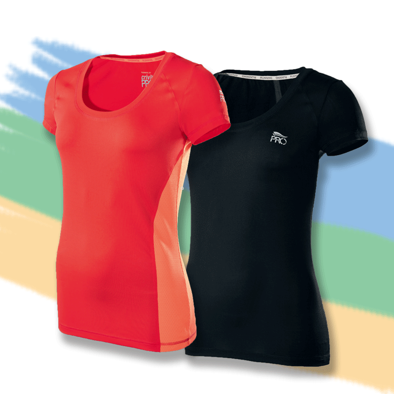 T-shirt sport pour femme CRIVIT à manche courte en polyester - Ref 2022894