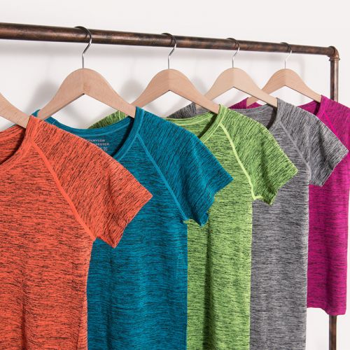 T-shirt sport pour femme à manche courte en nylon - Ref 2023672