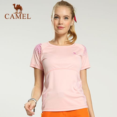 T-shirt sport pour femme CAMEL à manche courte en polyester - Ref 2026651