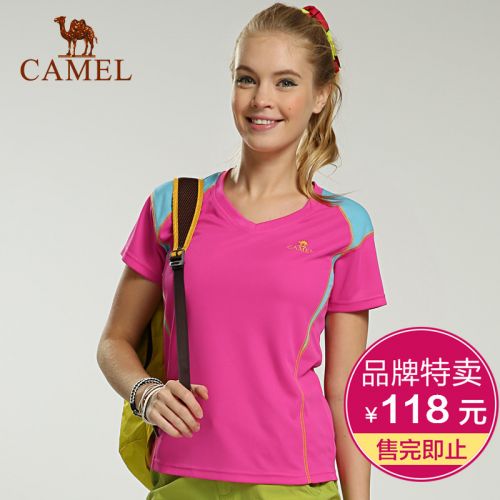 T-shirt sport pour femme CAMEL à manche courte en polyester - Ref 2026758