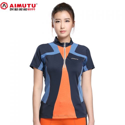 T-shirt sport pour femme AIMUTU à manche courte en nylon - Ref 2027099