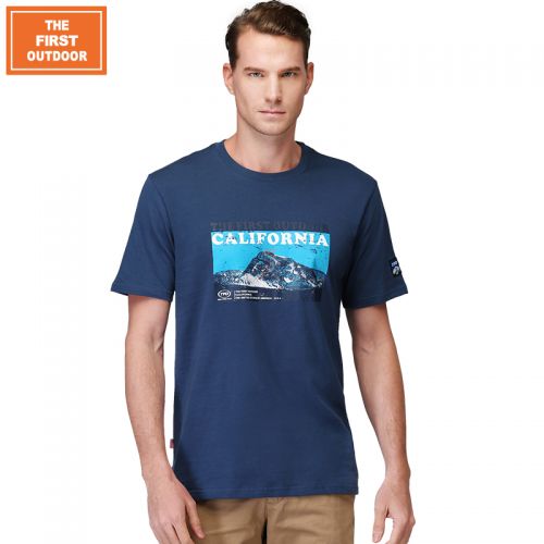 T-shirt sport pour homme THEFIRSTOUTDOOR à manche courte en coton - Ref 2016865