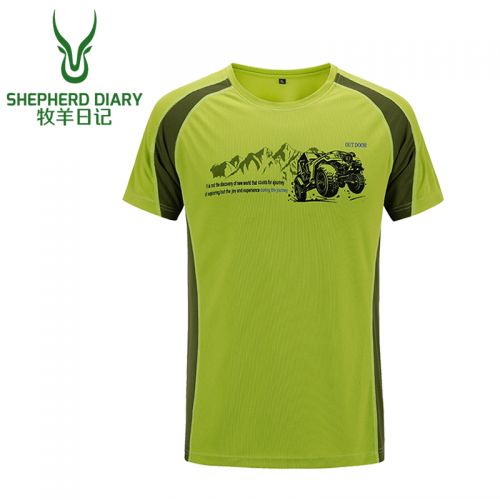 T-shirt sport pour homme SHEPHERD DIARIES à manche courte en polyester - Ref 2016999