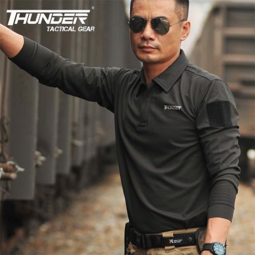 T-shirt sport pour homme THUNDER à manche longue en polyester - Ref 2017222