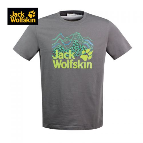 T-shirt sport pour homme JACK WOLFSKIN à manche courte en coton - Ref 2017550