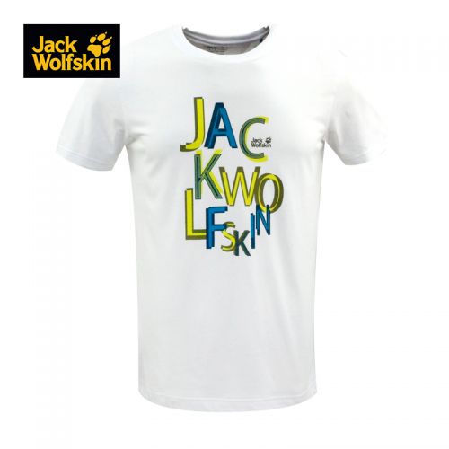 T-shirt sport pour homme JACK WOLFSKIN à manche courte en coton - Ref 2017554