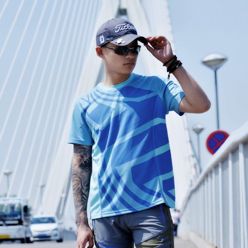 T-shirt sport pour homme à manche courte en nylon - Ref 2017588