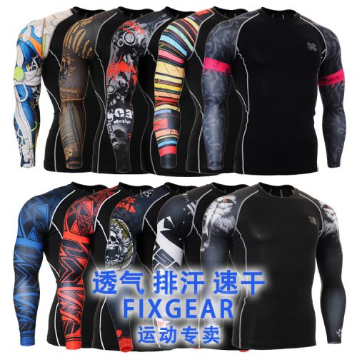 T-shirt sport pour homme FIXGEAR à manche longue en polyester - Ref 2017913