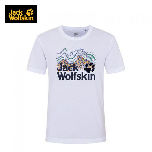 T-shirt sport pour homme JACK WOLFSKIN à manche courte en coton - Ref 2018273