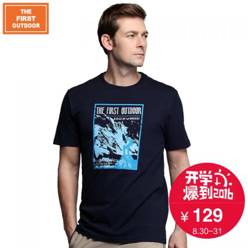 T-shirt sport pour homme THEFIRSTOUTDOOR à manche courte en coton - Ref 2018288