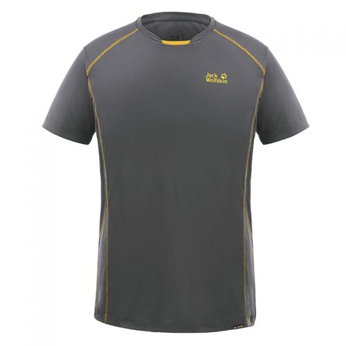T-shirt sport pour homme JACK WOLFSKIN à manche courte en coton - Ref 2020542