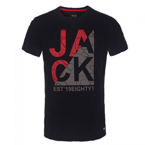 T-shirt sport pour homme JACK WOLFSKIN à manche courte en coton - Ref 2020545