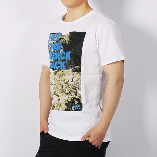 T-shirt sport pour homme JACK WOLFSKIN à manche courte en coton - Ref 2020553