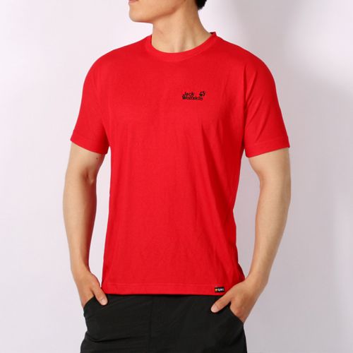 T-shirt sport pour homme JACK WOLFSKIN à manche courte en polyester - Ref 2020581