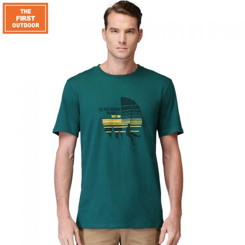 T-shirt sport pour homme THEFIRSTOUTDOOR à manche courte en coton - Ref 2020798