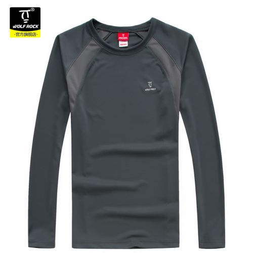 T-shirt sport pour homme WOLF ROCK à manche longue en nylon - Ref 2020929