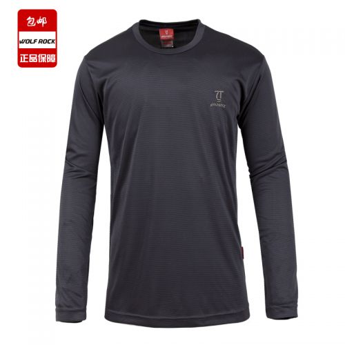 T-shirt sport pour homme WOLF ROCK à manche longue en polyester - Ref 2020930
