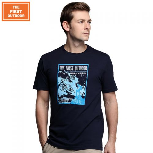 T-shirt sport pour homme THEFIRSTOUTDOOR à manche courte en coton - Ref 2021138