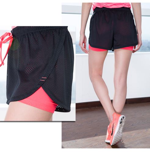 Tenue de sport femme Faux deux courts métrages en nylon - Ref 467062