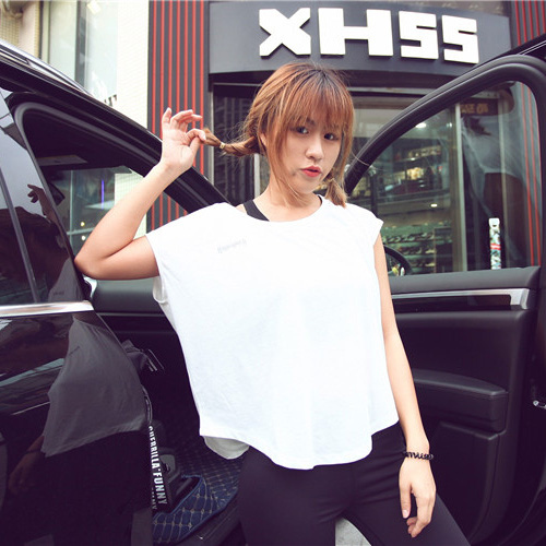 Tenue de sport femme Barbell T-shirt en nylon - Ref 467942