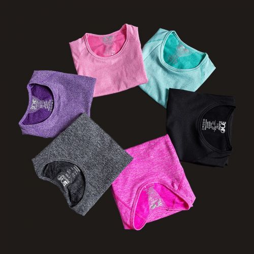 Tenue de sport femme les femmes à manches courtes moulants en nylon - Ref 472805