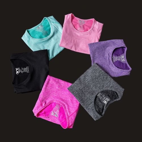 Tenue de sport femme les femmes à manches courtes moulants en nylon - Ref 473231