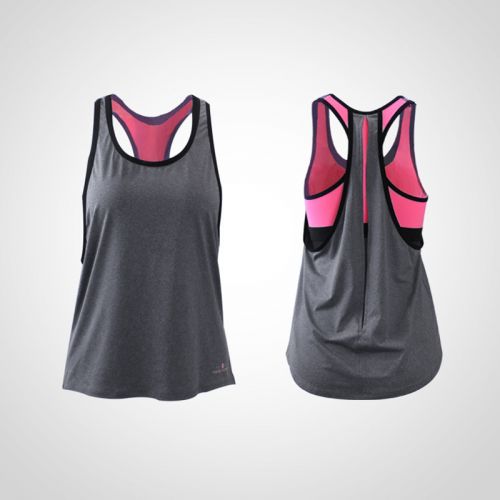 Tenue de sport femme SPORTBACK Gilet de Split faux deux en polyester - Ref 476880