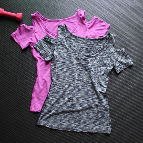 Tenue de sport femme manches courtes bretelles en spandex - Ref 477148