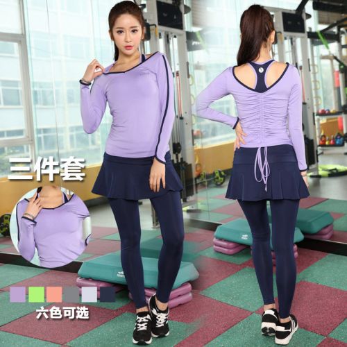  Tenue de sport femme ensembles de costume à manches longues en nylon - Ref 477247