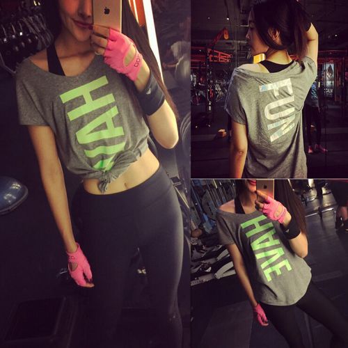 Tenue de sport femme Les lettres lumineux acquises en nylon - Ref 477362