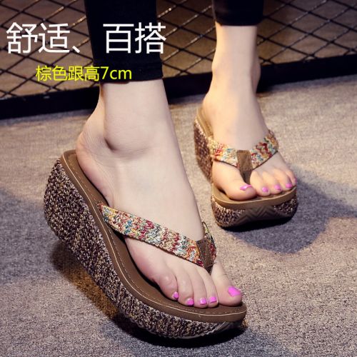 Tongs femme en canne - semelle TPR tendon Ref 2665787