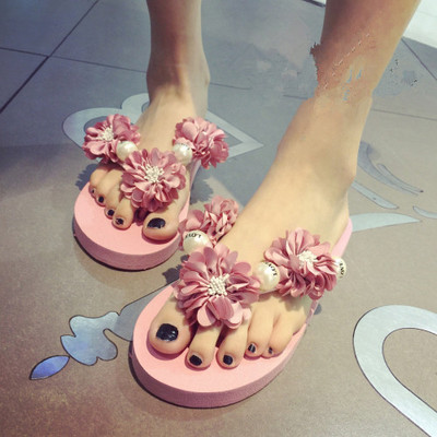 Tongs femme en Deux etages de peau porc - Ref 2665829