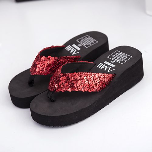 Tongs femme en tissu paillete - semelle EVA Ref 2665877