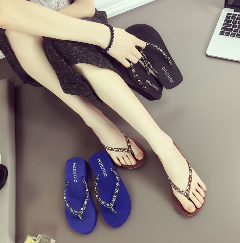 Tongs femme en tissu elastique - semelle caoutchouc Ref 2665915