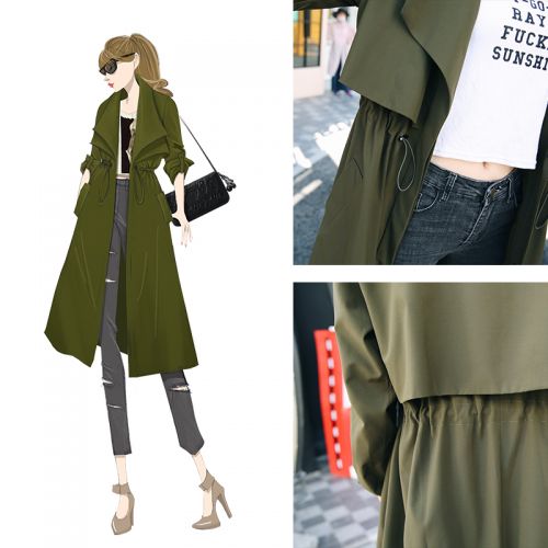 Trench pour femme LCHZ en Polyester - Ref 3226110