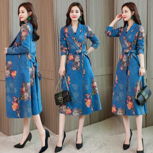 Trench pour femme HU YIJING WEST LAKE en Polyester - Ref 3226357