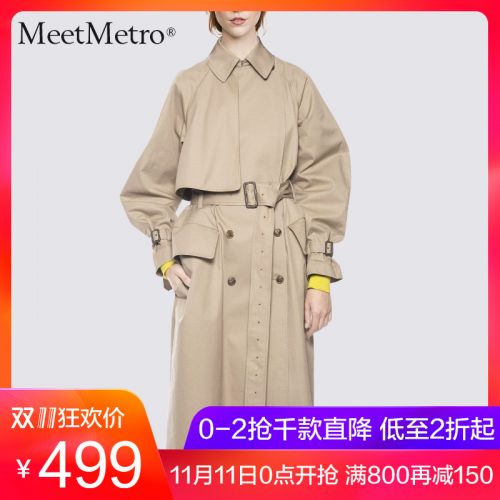 Trench pour femme MEETMETRO en Coton - Ref 3227064