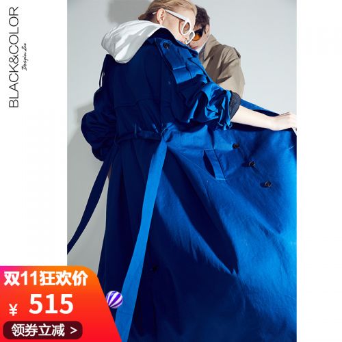 Trench pour femme NOIR ET COULEUR en Coton - Ref 3227619
