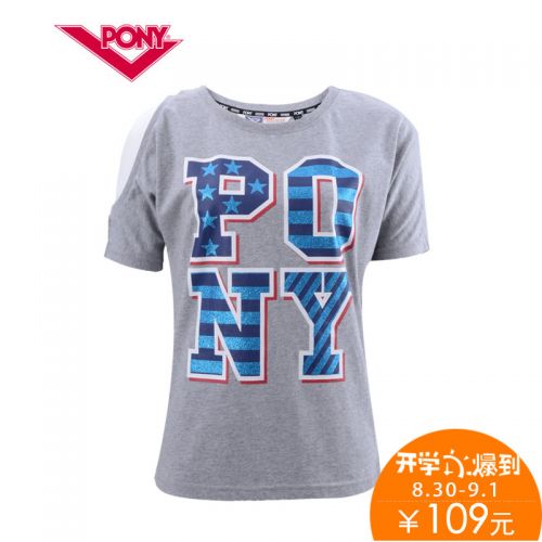 Tshirt de sport femme PONY en coton - Ref 461642
