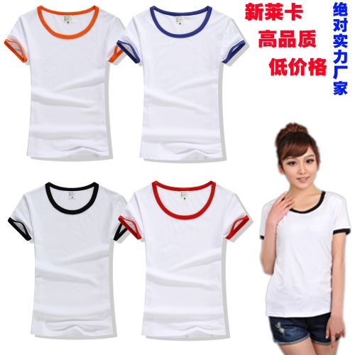  Tshirt de sport femme grammes coton haute qualité Lycra extensible t-shirt blanc à manches courtes a frappé le côté