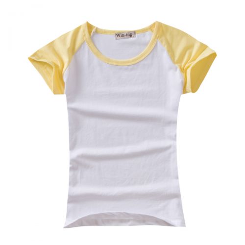 Tshirt de sport femme WIN-ING T-shirts jaunes des femmes raglan gros groupes thermiques blanc costume Lycra coton dédié in